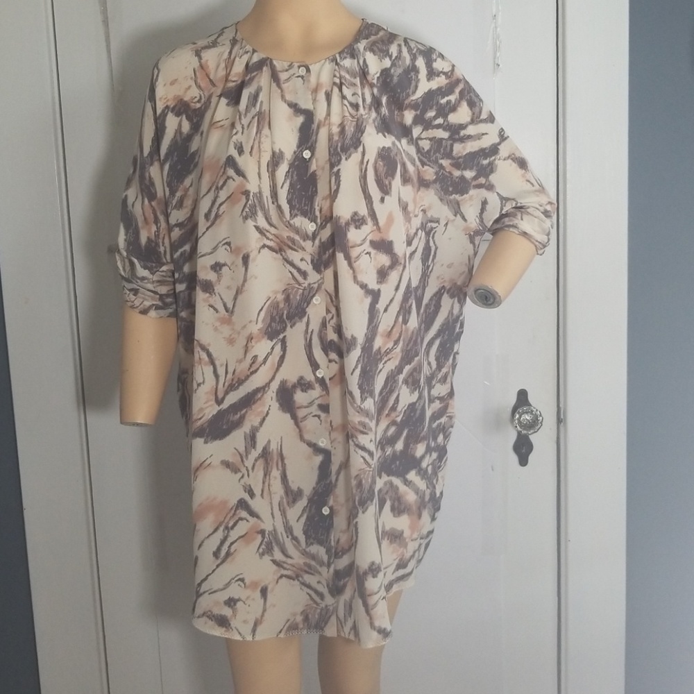 STUNNING WILFRED ARITZIA FLORAL SILK TUNIC DRESS